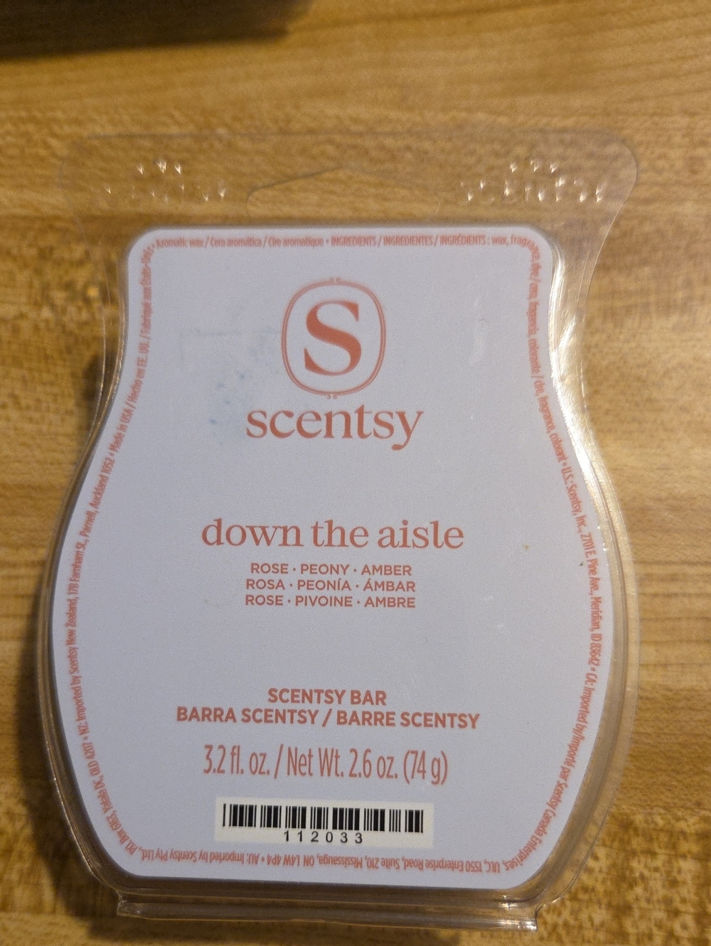 Scentsy Down the Aisle Wax Bar - White with Pink Label